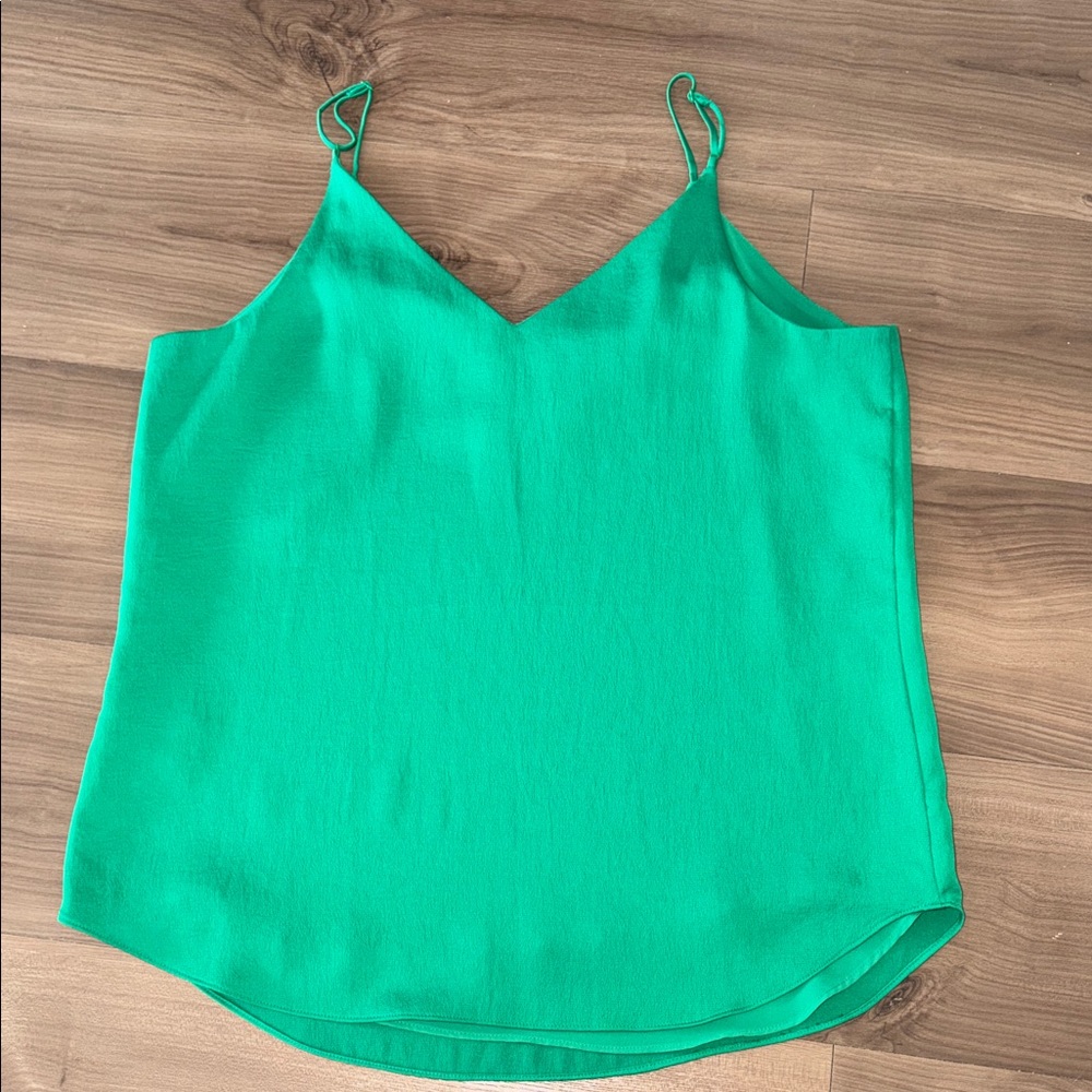 Women’s Green V-Neck Spaghetti Strap Tank Top